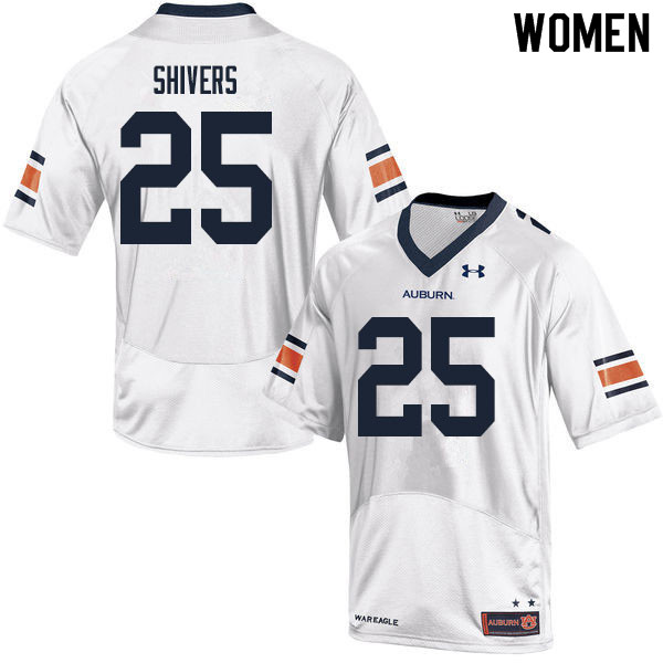 Women #25 Shaun Shivers Auburn Tigers College Football Jerseys Sale-White